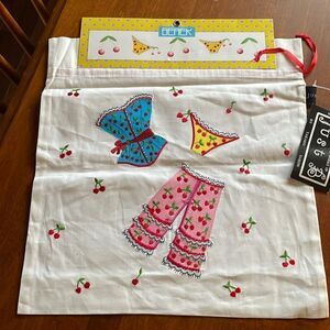 NEW. Just B Embroidered Lingerie Bag